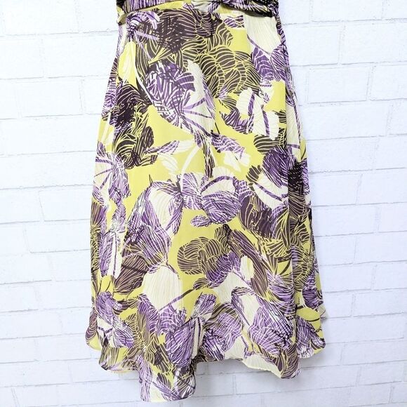 Anthropologie LITHE Floral Ruffle Halter Midi Dress 4P - Picture 3 of 9